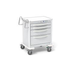 Waterloo Healthcare 4-Drawer Aluminum Tall Treatment Cart, Key Lock, Light Gray