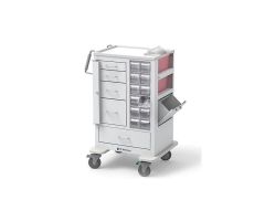 Waterloo Healthcare 5-Drawer Steel Short Phlebotomy Cart, Gate Lock Bar Locks Top 4 Drawers, White