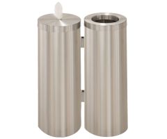 Glaro Floor Standing Sanitary Wipe Dispenser And ReceptacleSatin Aluminum