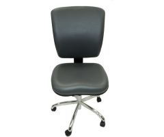 ShopSol Dental Lab Chair with Vinyl Seat and Backrest, Gray