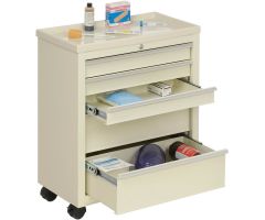 Lakeside BV05 Classic 5-Drawer Medical Bedside Cart, Key Lock, Beige