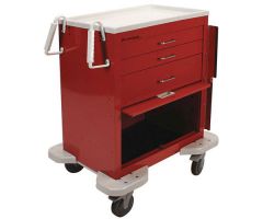 Lakeside C-324-P2B-1R Classic 3-Drawer Medical Emergency Cart, Red, Breakaway Lock