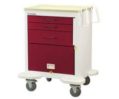 Lakeside C-530-P2K-1R Classic 5-Drawer Medical Emergency Cart, Red, Key Lock
