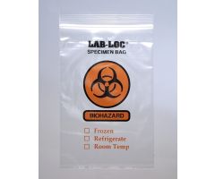 Reclosable 3-Wall Specimen Transfer Bag (Biohazard),12" x 12",Clear,Pkg Qty 1000