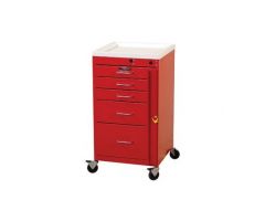 Harloff Mini Line Short Five Drawer Emergency Cart Standard Package, Sand - 3145B