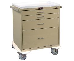Harloff Four Drawer Procedure Cart, Key Lock Standard Package, Sand - 6350