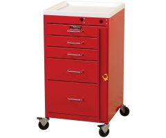 Harloff Mini Line Tall Six Drawer Emergency Cart Standard Package, Sand - 3156B