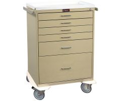 Harloff Six Drawer Procedure Cart, Key Lock Standard Package, Sand - 6450