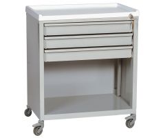 Harloff Treatment Cart with Three Drawers Lower Open Storage, Beige - ETC-3