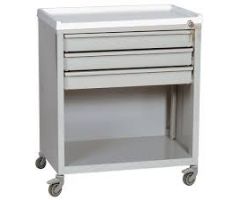 Harloff Treatment Cart with Three Drawers Lower Open Storage, Sand - ETC-3