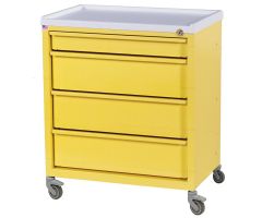 Harloff Compact Economy Treatment Cart with Four Drawers, Light Gray - ETC-4