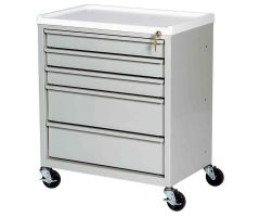 Harloff Compact Economy Treatment Cart with Five Drawers, Light Gray - ETC-5