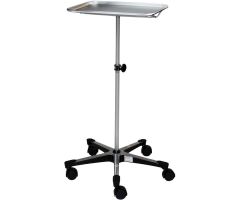 Blickman 1501 Chrome Instrument Stand with 5-Leg Cast Aluminum Base, 12-5/8" x 19-1/8" Tray