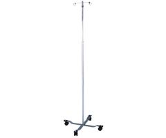 Blickman 1305 Chrome IV Stand with 4-Leg Base, 2-Hook, 47-1/2" - 85-1/2" Height