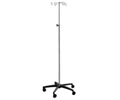 Blickman 1315 Chrome IV Stand with 5-Leg Base, 2-Hook, 52-1/2" - 93-1/2" Height