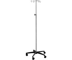 Blickman 1315-4 Chrome IV Stand with 5-Leg Base, 4-Hook, 52-1/2" - 93-1/2" Height