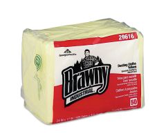 Brawny industrial 1/4 fold dusting cloths 17" x 24", yellow 50 wipes pack 4/case - gep29616