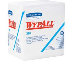 Wypall x60 wipers 1/4 fold 12-1/2" x 13", white 76 wipes/box 12/case - kim34865