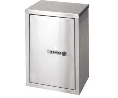 Omnimed Stainless Steel Double Door Narcotic Cabinet with Combo Lock, 11"W x 8"D x 15"H