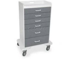 TrippNT 51079 Locking 6 Drawer Procedure Cart, Silver Metallic, 31"W x 20"D x 48"H