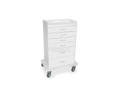 TrippNT 51046 Locking 6 Drawer Procedure Cart, White, 31"W x 20"D x 48"H