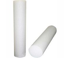 CanDo Jumbo White PE Foam Roller, Round, 8" Dia. x 36"L