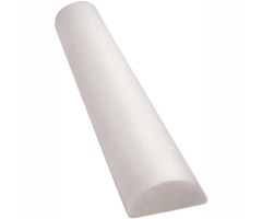 CanDo Full-Skin White PE Foam Roller, Half-Round, 6" Dia. x 12"L