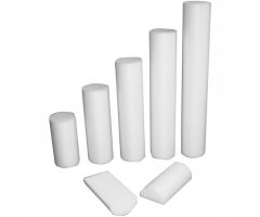 CanDo White PE Foam Roller, Half-Round, 4" Dia. x 12"L