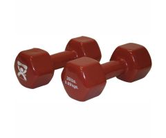 CanDo Vinyl-Coated Cast Iron Dumbbell, Brown, 20 lb., 1 Pair