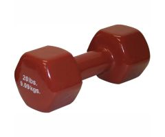 CanDo Vinyl-Coated Cast Iron Dumbbell, Brown, 20 lb.