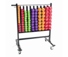 Power Systems Premium Dumbbell Storage Rack with 44 Deluxe Vinyl Dumbbell Pairs-Backorder