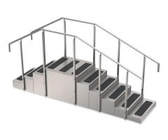 Stainless Steel Training Stairs, Large Double Sided, 10 Risers