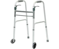 Folding Walker,Trigger Release w/ 5" Wheels, Junior