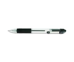 Z-Grip Retractable Ballpoint Pen, Clear Barrel, Medium, 1 mm, Black